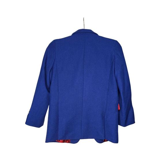 Women Tuan Liu Blue Blazer With Red Lining 2-Button Closure size Small - Picture 9 of 16